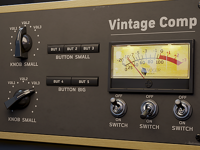 How about the dark Vintage Compressor? audio compressor gui interface kit synth template ui vintage