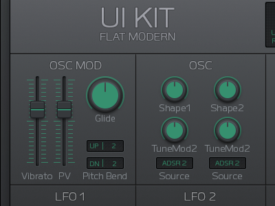 Synthesizer UI Kit audio dark gui kit psd synth synthesizer template ui