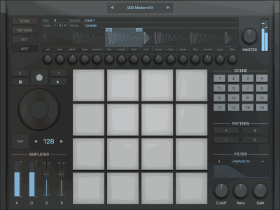 Drum Kit In Progress audio beats dj drum kit machine music production template ui
