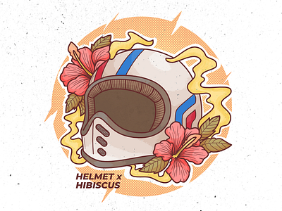 Helmet x Hibiscus design digital illustration illustration illustrator vector vector art vector artwork