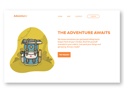 The Adventurer - Landing Page design illustration landing page ui vector web