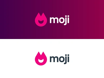 moji application bad design drop ears emote emotes evil evil smile figure fire letters logo logo design look happy m letter smile smirk solid vicious