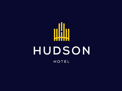 Hudson hotel logo business comfort enjoyment facility garnys hostel hotel house logo design luxury motel pleasure relaxation relief resort rest rich satisfaction ui ux
