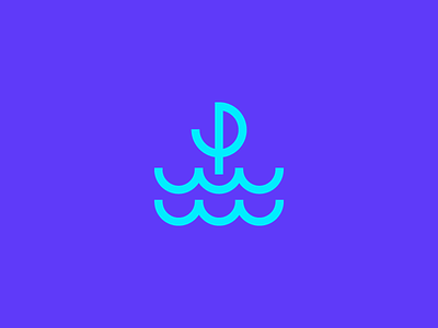 P / Sailor / Logo design cruise deck dock garnys geometric identity logo design mark minimalism object sail sailboat sailor seal symbol underwater water waves wind windy