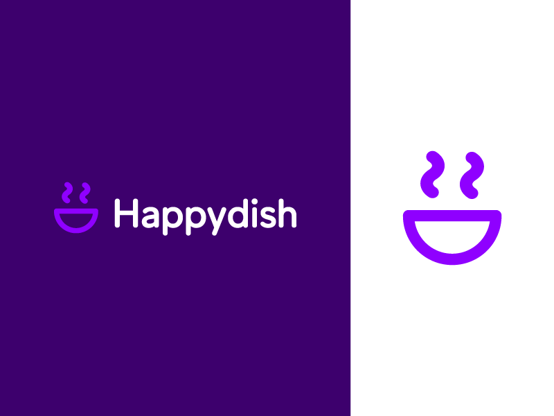 Happydish / Emote app icon minimalism ux ui design ui garnys logo design mark identity pleased pleasant delighted joyful glad eyes lips emotion happy face happy dish