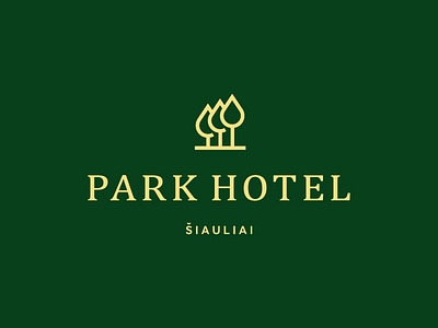 Park Hotel calm drop estate forest garden garnys geometric hostel hotel identity logo design mark minimalism park place relax resort royal symbol tree
