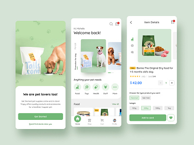 Pet Shop App. app mobile ui ux