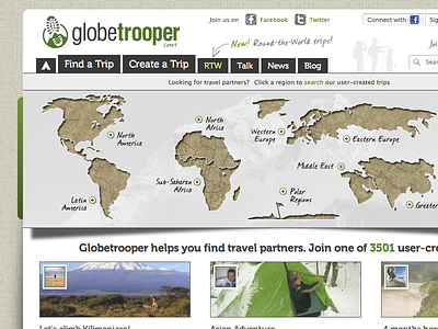 Globetrooper Home Page homepage travel