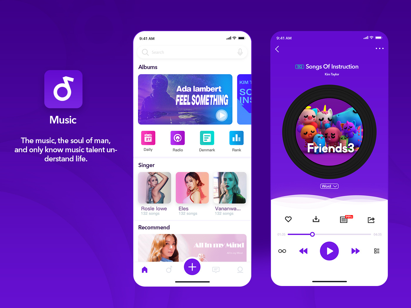 Music UI exercise by YQ_zhong on Dribbble