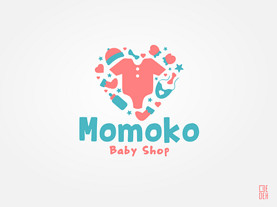 MOMOKO baby clothes clothes flat kids logo vector