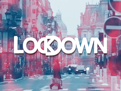 Lockdown corona flat lockdown typography wordmark