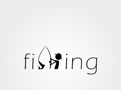 Fishing design fishing flat minimal art typography vector wordmark wordplay