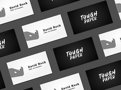 tough paper branding bussines card bussiness design flat logo minimal art rhino vector whitespace wordplay