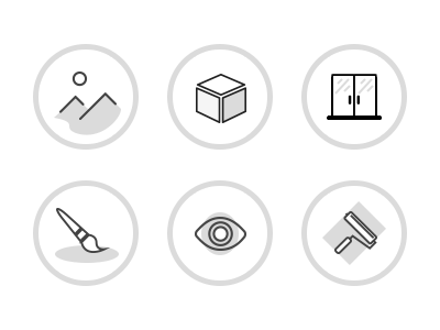 Icons set for design studio icon icons