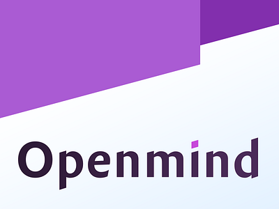 Open mind graphic lettering logo purple typography