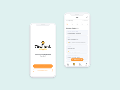 Radiant: teacher support app concept app app concept design education social impact systems thinking ui ux ux research vector