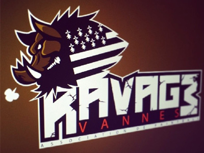 Ravage association brand concept logo mascotte paintball symbol warthog