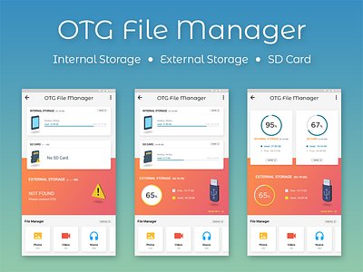 Otg File Manager file manager otg photoshop sd card storage app ui ux design