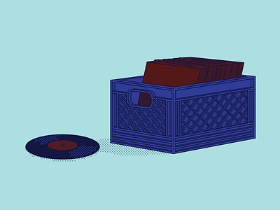 Record Crate crate illustration record