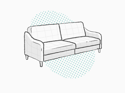Couch Frame furniture halftone hand drawn illustration texture