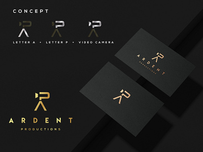 A R D E N T PRODUCTION brand design branding camera logo concept concept design film making fiverr fiverr.com illustration logodesign logos luxury logo