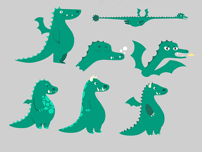 Dragon designs cute cute animal dragon drawing illustration