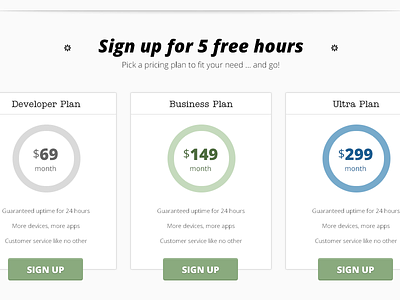 Pricing Table conversion cta pricing table signup ui