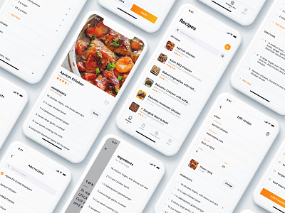 Cooking app UI adobe xd app design app designer clean cooking interface ios app mobile app design modern prototype recipe app ui uiux user experience design user interface