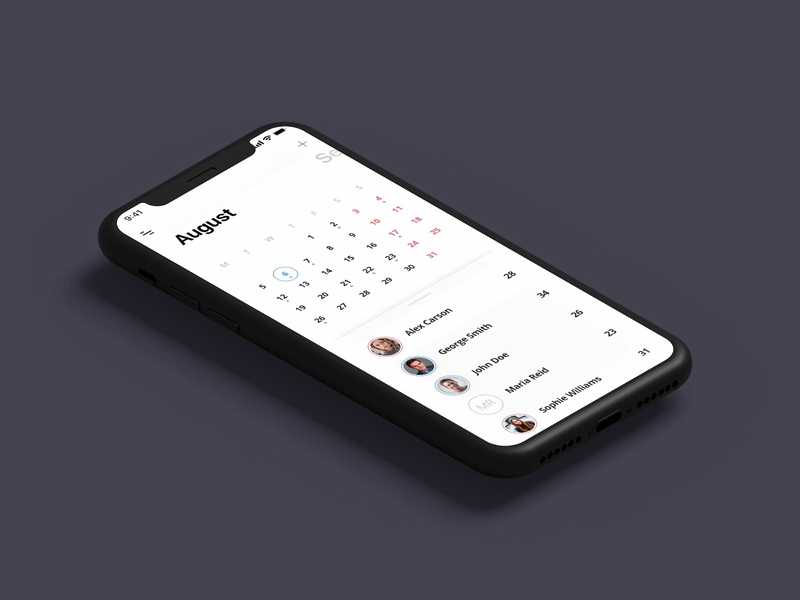 UI for Birthday Calendar (iOS) app design app designer ios app mobile app design prototype prototype animation ui uiux user experience user experience design user interface