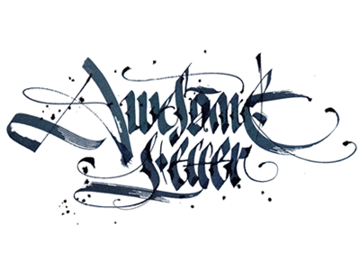 Calligraphy: Awesome Letter calligraphy fraktur gothic lampas lettering parallel pen pokras