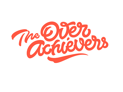 Logo: The Overachievers calligraphy lampas lettering logo pokras