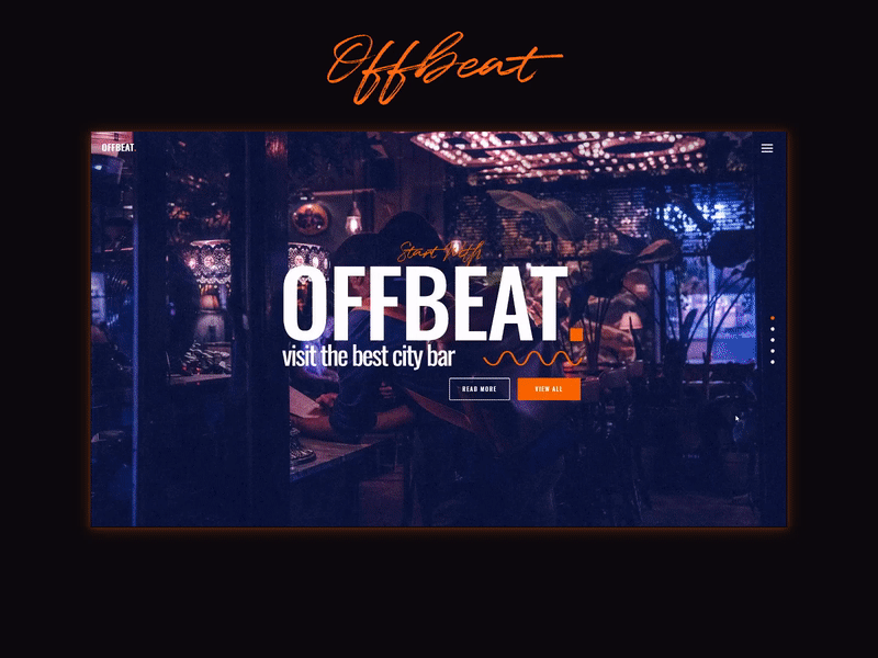 OFFBEAT - Vertical Slider animation design graphic design modern typography ui ui ux design uidesign ux vector web web design