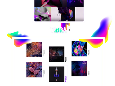 Vibra - Music Theme for DJs, Artists and Festivals collage creative graphic graphic design illustration modern music ui uiux web web design