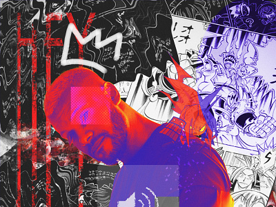 Asakura abstract afro artist asakura black blackartist collage french rap gradient manga music rap
