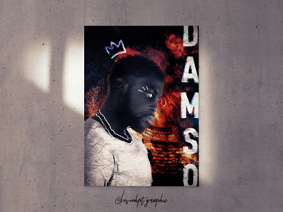 Damso abstract afro black collage dope duotone french rap music poster rap