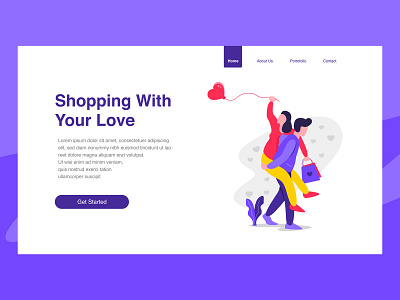 Shopping With Your Love Illustration animation branding design flat icon illustration illustrator ui ux vector web website