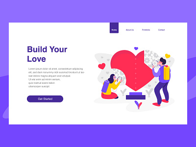 Build Your Love Illustration app brand branding character design flat graphic design illustration illustrator ui ux vector web website