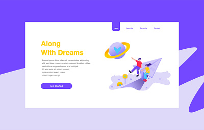 Along With Dreams Illustration design flat illustration ui ux vector web website