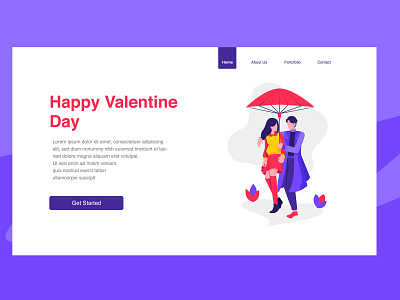 Happy Valentine Day Illustration design flat graphic design illustration ui ux vector website