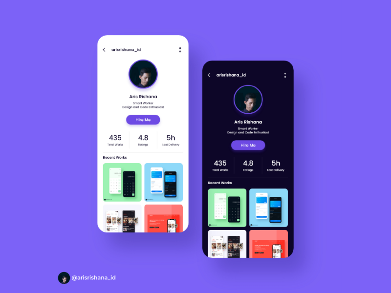 User Profile UI by Aris Rishana on Dribbble