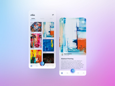 Art Gallery App app dailyui design interface mobile ui uiux user ux