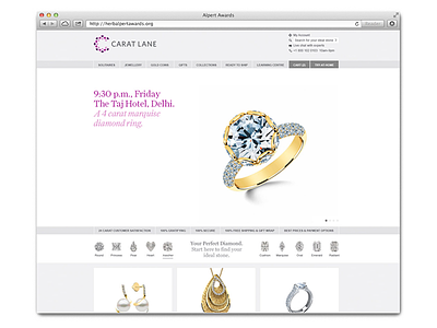 Carat Lane Website branding jewelry logo website