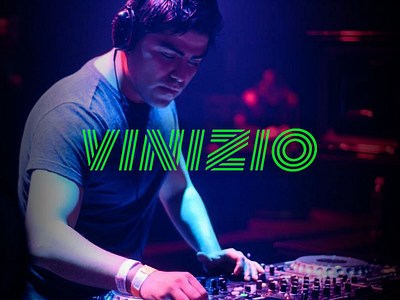 DJ Vinizio dj electronic identity laser logo logotype music
