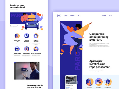 Landing page - Car app app car dance design drive homepage icons illustration landing landing page landingpage minimal phone ui ux web webdesign website website concept website design