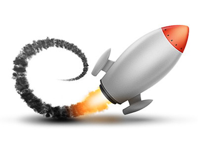 Rocket fire flame illustration rocket shaddow smoke space