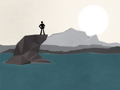 An Arrogant 20 Year Old blog geometric illustration mountain person rock sea sun