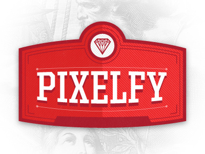 Pixelfy awesomeness logo logomark red retro vintage