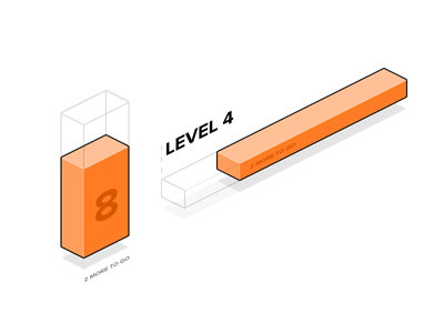 Experimenting for a Thing bar isometric level orange progress shadow