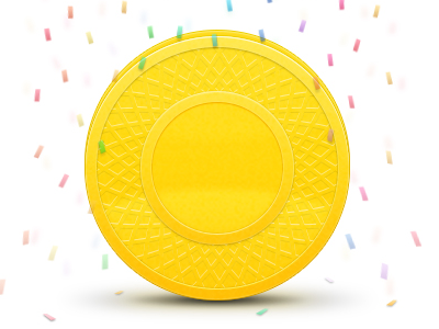 Reward Coin coin confetti email shadow