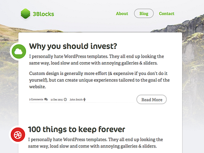 3BLOCKS // Blog Concept Design blog cms kirby template